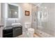 Modern bathroom with LED mirror, vessel sink, and glass-enclosed shower at 4909 Fiske Cir, Orlando, FL 32826