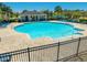 Community pool featuring plenty of seating, a pool house, and easy water access at 5301 Amersham Ln, St Cloud, FL 34771