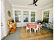 Cozy sunroom with dining table, decorative succulent art, and natural light at 936 Allendale Ln, Winter Garden, FL 34787