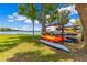 Community Lakefront property featuring colorful kayaks for residents' use at 1213 Richmond Rd, Winter Park, FL 32789