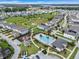 An aerial view of the neighborhood pool, playground, and cabana at 1740 Standing Rock Cir, Oakland, FL 34787