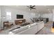 This spacious living room features carpeted floors, a TV, and modern furniture at 2135 Weatherly Way, Orlando, FL 32820