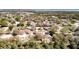 Wide aerial shot showcasing the homes nestled among mature trees in a lakeside community at 2253 Lake Pointe Cir, Leesburg, FL 34748