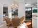 Cozy dining area with wicker chairs, a glass-top table, and lots of natural light from the screened-in lanai at 3369 Park Grove Ct, Longwood, FL 32779