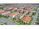 Overhead shot shows the property with landscaping among other residences in a planned community setting at 10236 Beechwood Ln, Orlando, FL 32832