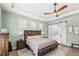 Inviting main bedroom with tray ceiling, shuttered windows, and en-suite bathroom access at 10236 Beechwood Ln, Orlando, FL 32832