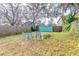 Large backyard with mature trees, a fenced perimeter, and space for outdoor activities at 12240 Huntsman Ln, Orlando, FL 32826