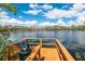 Wooden dock on serene lake provides a peaceful retreat for relaxing and enjoying the water at 8606 Terrace Pines Ct, Orlando, FL 32836