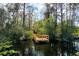 Private wooden dock surrounded by lush trees and serene water perfect for nature enthusiasts at 8606 Terrace Pines Ct, Orlando, FL 32836