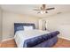 Bedroom featuring plush upholstered bedframe and view of a ceiling fan at 1644 Piccadilly Dr, Daytona Beach, FL 32117