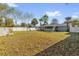 Large, fenced backyard with ample green space, mature trees, and a screened-in porch at 1868 Wayside Dr, Orlando, FL 32818