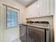 Well-equipped laundry room with modern washer and dryer set and outdoor access at 200 Patricia Pl, Davenport, FL 33897