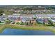 Stunning aerial view of a neighborhood featuring well-manicured lawns, ponds, and beautiful homes at 3320 Grande Heron Dr, Harmony, FL 34773