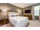 Cozy bedroom featuring neutral color palette, ambient lighting and a large television at 7568 Marker Ave, Kissimmee, FL 34747
