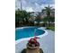 Inviting backyard pool area surrounded by lush tropical foliage and mature trees at 1511 Leeway Ave, Orlando, FL 32810