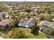 Aerial view of home featuring a pool and jacuzzi in a lush, landscaped neighborhood at 2207 Cairns Ct, Orlando, FL 32835