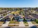An aerial view of the property nestled in a quiet neighborhood with manicured lawns at 2665 Rotherham Rd, Tavares, FL 32778