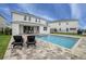Backyard featuring a pool and patio area, ideal for outdoor entertaining and enjoying the Florida sunshine at 280 Burma St, Kissimmee, FL 34747