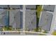 Aerial view of residential neighborhood showing roof lines, driveways, and landscaping at 3114 Meleto Blvd, New Smyrna Beach, FL 32168