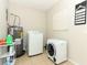 Laundry room featuring a washing machine, dryer, and water heater at 558 Tyler Ave, Deltona, FL 32725