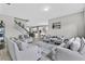 Inviting living room with neutral tones, plush seating, and an open layout flowing into the modern kitchen at 889 Terrapin Dr, Debary, FL 32713