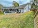 Large backyard featuring a screened-in pool, offering privacy and outdoor enjoyment at 924 Mill Road Ln, Port Orange, FL 32127