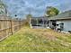 Fenced-in backyard with a screened-in pool, perfect for secure outdoor relaxation at 924 Mill Road Ln, Port Orange, FL 32127