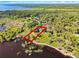 Aerial view of the property's lot and waterfront location at 1475 Warrior Trl, Enterprise, FL 32725