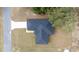 Direct aerial view showing the roof and driveway, and surroundings of a home at 4914 Sw 147Th Loop, Ocala, FL 34473