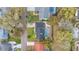 Aerial view of the property showcasing a private pool, lush landscaping, and a well-maintained roof at 6339 Coopers Green Ct, Orlando, FL 32819