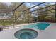 Beautiful pool and spa area with screened-in enclosure, perfect for relaxation and enjoyment at 6339 Coopers Green Ct, Orlando, FL 32819