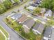 From above is a view of the neighborhood highlighting the homes and lawns at 958 High Point Loop, Longwood, FL 32750