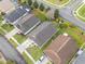 Aerial view of a suburban neighborhood showcasing neatly landscaped yards and residential homes at 958 High Point Loop, Longwood, FL 32750