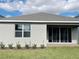 New construction home's backyard features a modern patio, lush grass, and fresh landscaping at 1009 Hendon Loop, Davenport, FL 33837