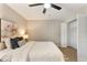 Serene bedroom with a comfortable bed, soft lighting, and closet with ample storage space at 1920 E Edgewood Dr # A5, Lakeland, FL 33803