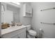 Clean bathroom with modern fixtures, granite countertop and updated vanity at 19914 Villa Creek Dr # 105, Orlando, FL 32821