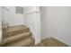 Carpeted staircase with white trim and a well-lit landing area at 506 Mirasol Cir # 202, Celebration, FL 34747