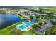 Beautiful aerial view of the pool and lake at 6854 Remington View Ct, Orlando, FL 32829