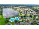 Aerial view of the pool and lake at 6854 Remington View Ct, Orlando, FL 32829