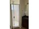 Bathroom featuring a glass shower, vanity and ample lighting at 178 Chippendale Ter, Oviedo, FL 32765
