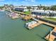 Picturesque waterfront featuring private boat docks for residents and boats moored at the community at 325 N Causeway # 2080, New Smyrna Beach, FL 32169