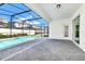 Back patio and swimming pool with screened enclosure at 3320 Lilac Way, Davenport, FL 33897