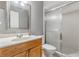 Clean bathroom featuring a modern vanity and tiled shower at 3901 Villas Green Cir # 1, Longwood, FL 32779