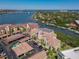 Bird's eye view of condominium complex near the water and boat slips at 434 Bouchelle Dr # 202, New Smyrna Beach, FL 32169