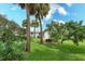 Green backyard with mature trees and palms offering shade and privacy at 476 Zelda Blvd, Daytona Beach, FL 32118