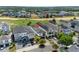 Wonderful aerial view of the house and community with lush green golf course at 1543 Corolla Ct, Reunion, FL 34747