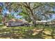 Well-maintained backyard featuring a large tree, lush lawn, and beautiful landscaping at 24 Cypress Ave, St Cloud, FL 34769