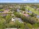 Aerial view of the home with a screened pool in a lush neighborhood at 2991 Timpana Pt, Longwood, FL 32779