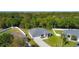 Aerial shot of a serene neighborhood boasting spacious lots, lush greenery, and meticulously fenced yards at 4919 Culdesac Ct, St Cloud, FL 34772