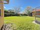 The home's lush and well-maintained backyard, with a partial view of the lanai at 603 Russ Pond Dr, Kissimmee, FL 34759